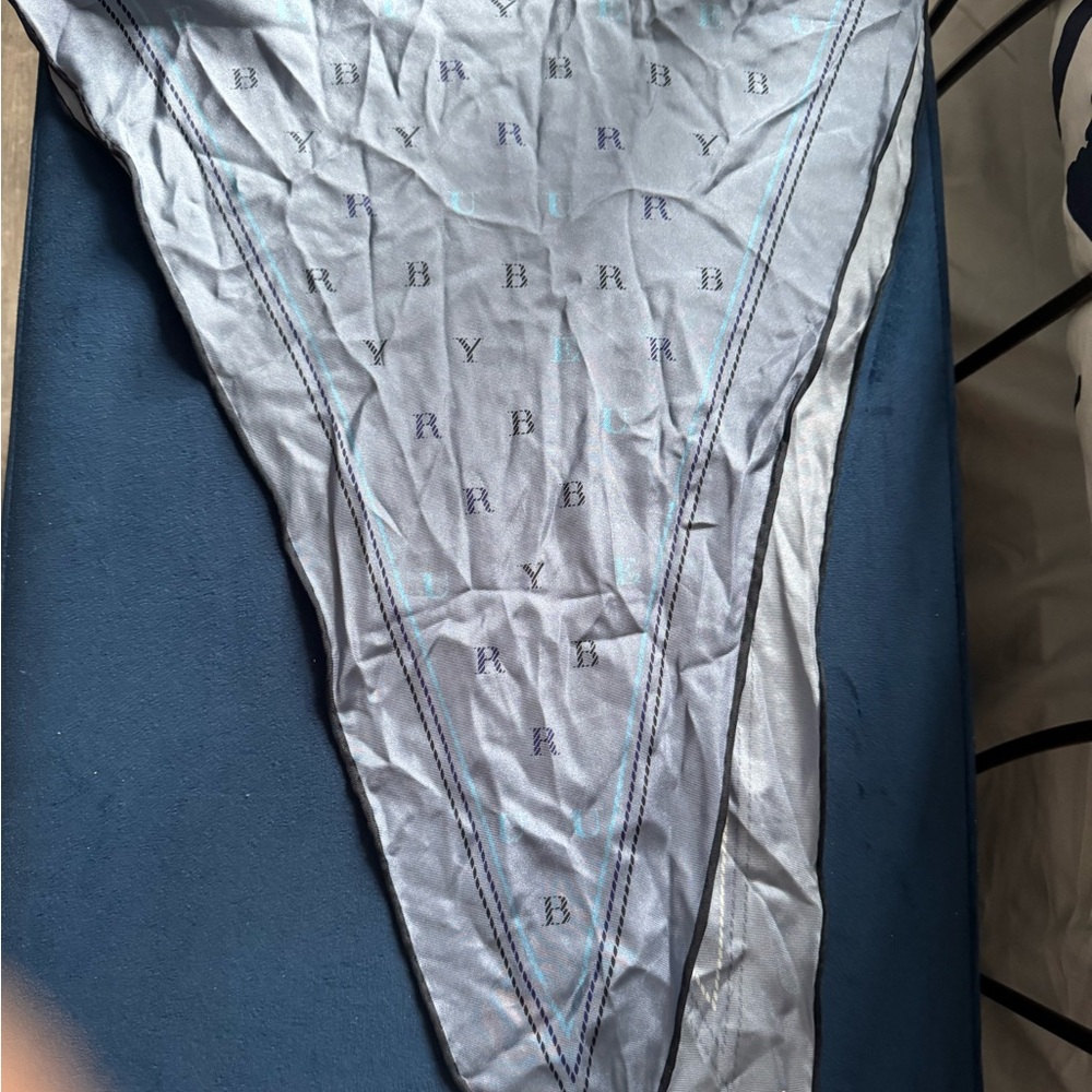 Burberry Silk Scarf with Black Trim